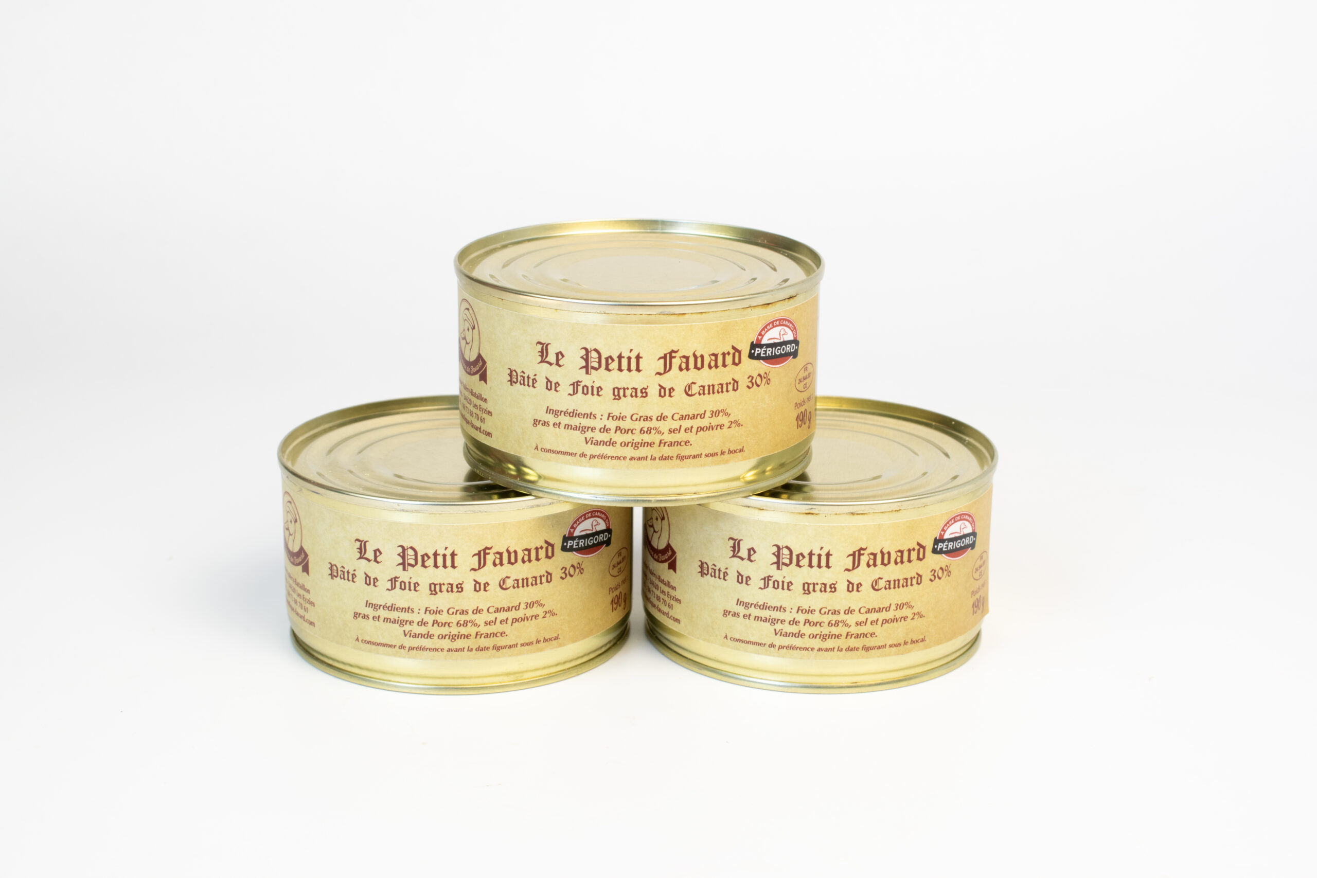 Lot de 3 -Le Petit Favard 30% de Foie Gras 190g